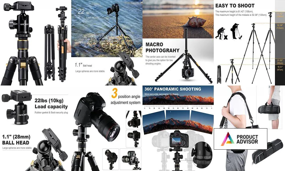 K&F Concept 62 DSLR Tripod with 2in1 Quick Release Plate 